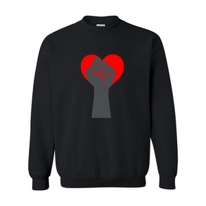 Adult "Black Love" Crewneck Sweatshirt (Reflective fist)